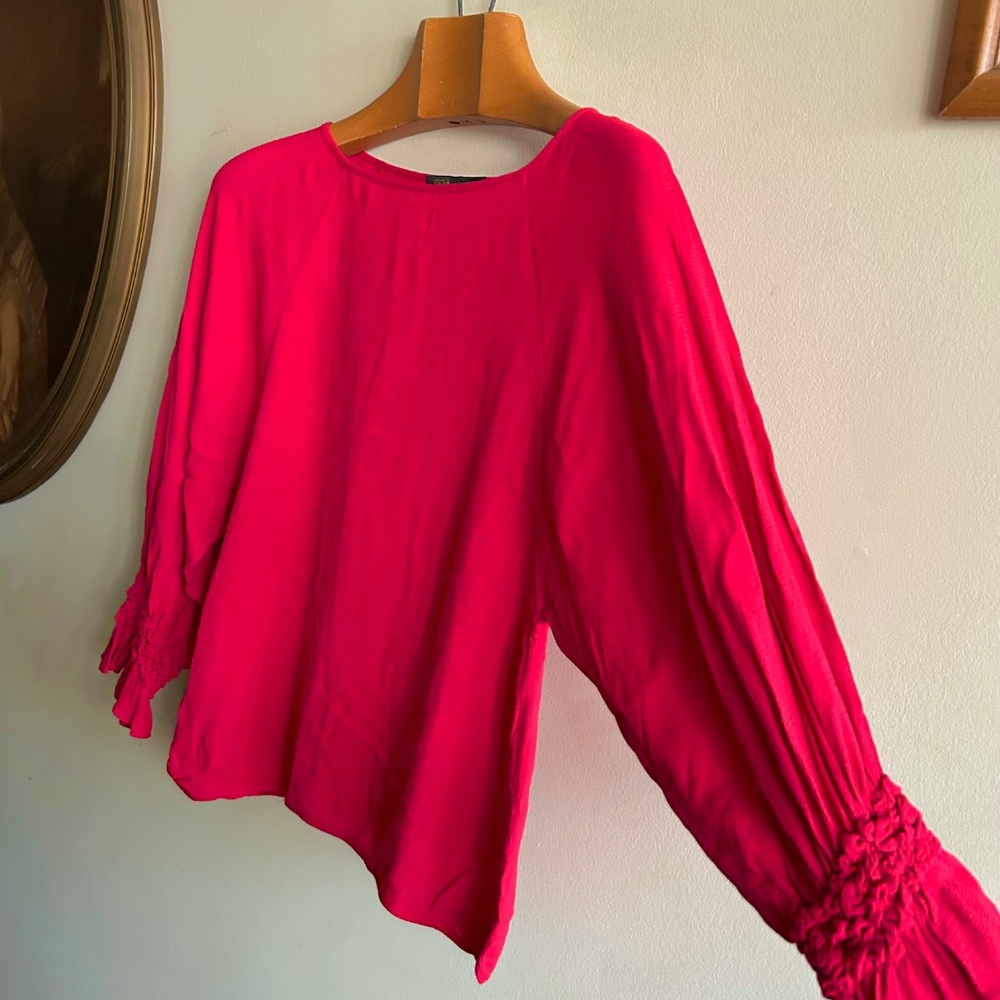 Maje Smocked Sleeve Blouse — Size 1 (Small)